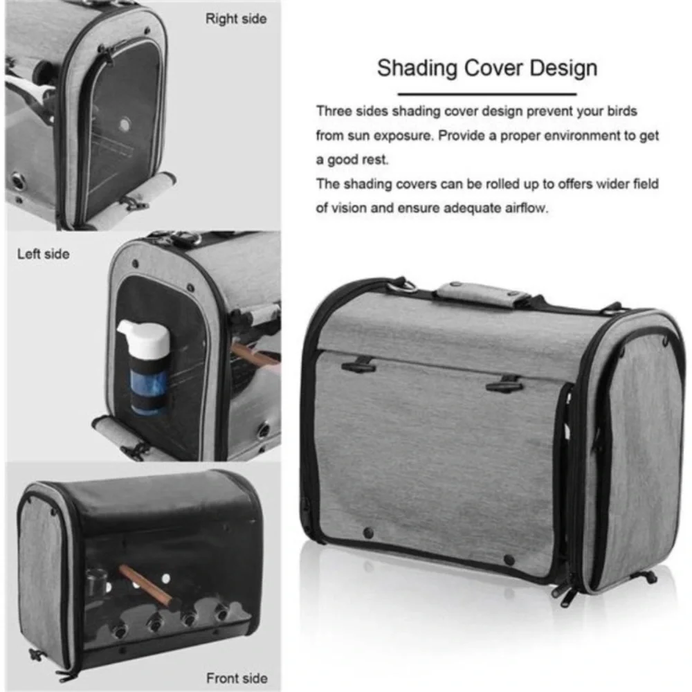 Bird Travel Bag Portable Bird Parrot Carrier Transparent Breathable Travel Cage